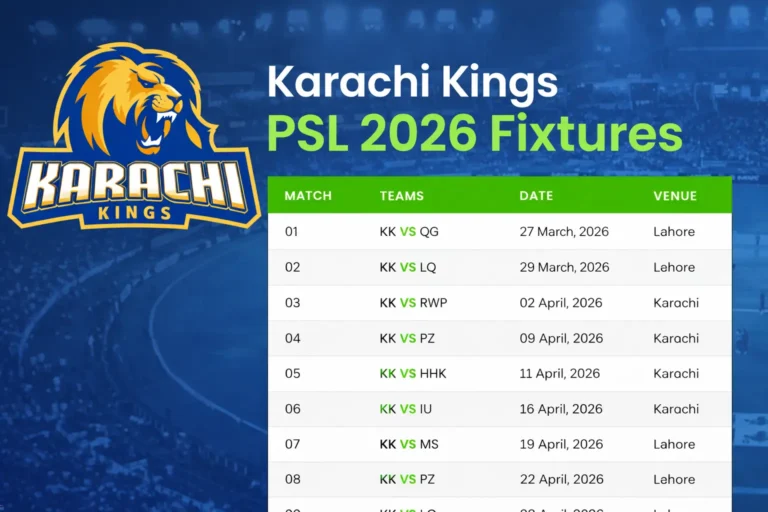 Karachi Kings Schedule