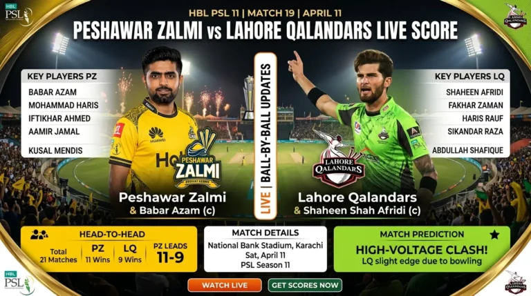 Peshawar Zalmi vs Lahore Qalandars